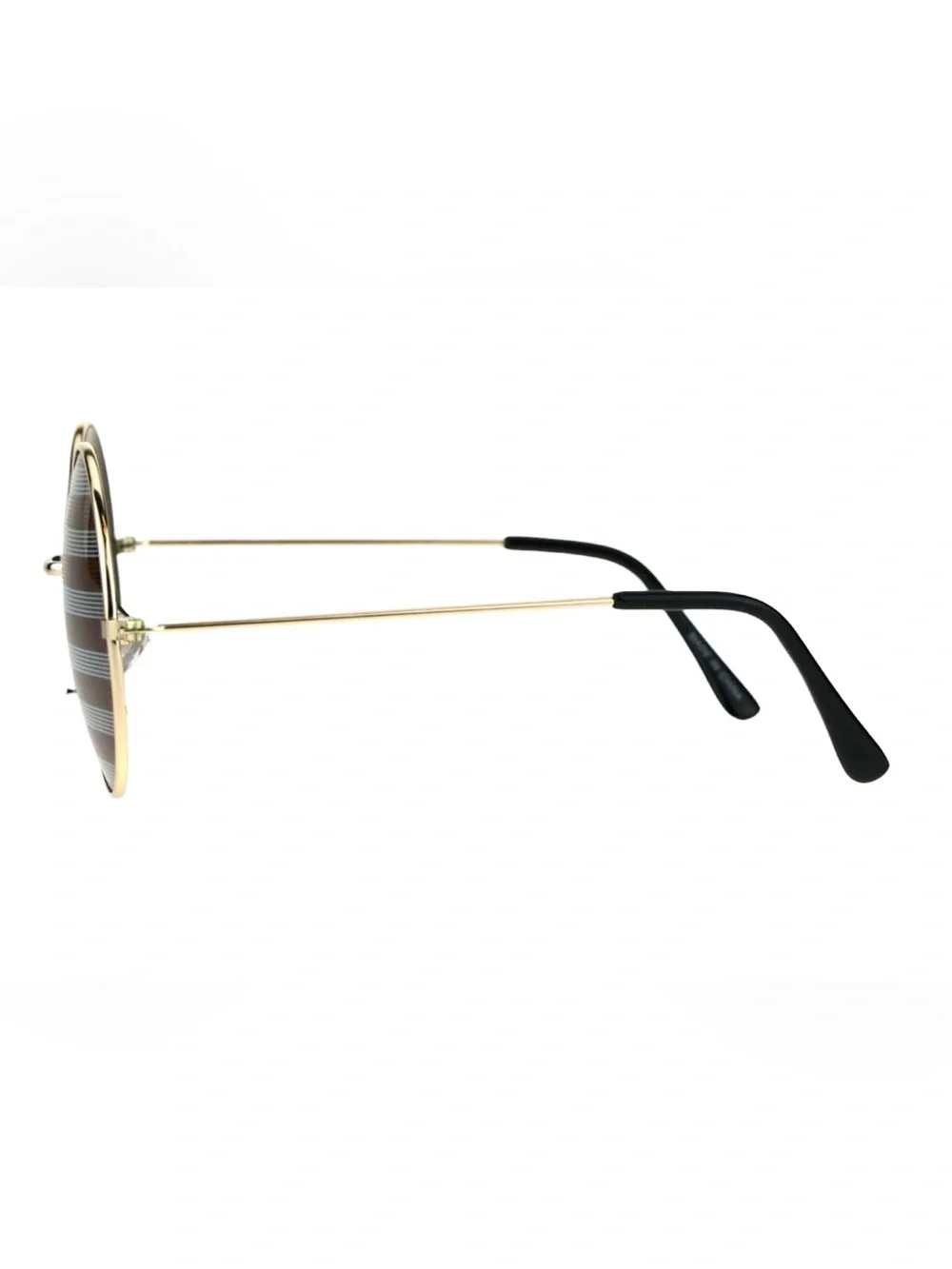 Round Gold Frame Sunglasses with Brown American Flag Lenses